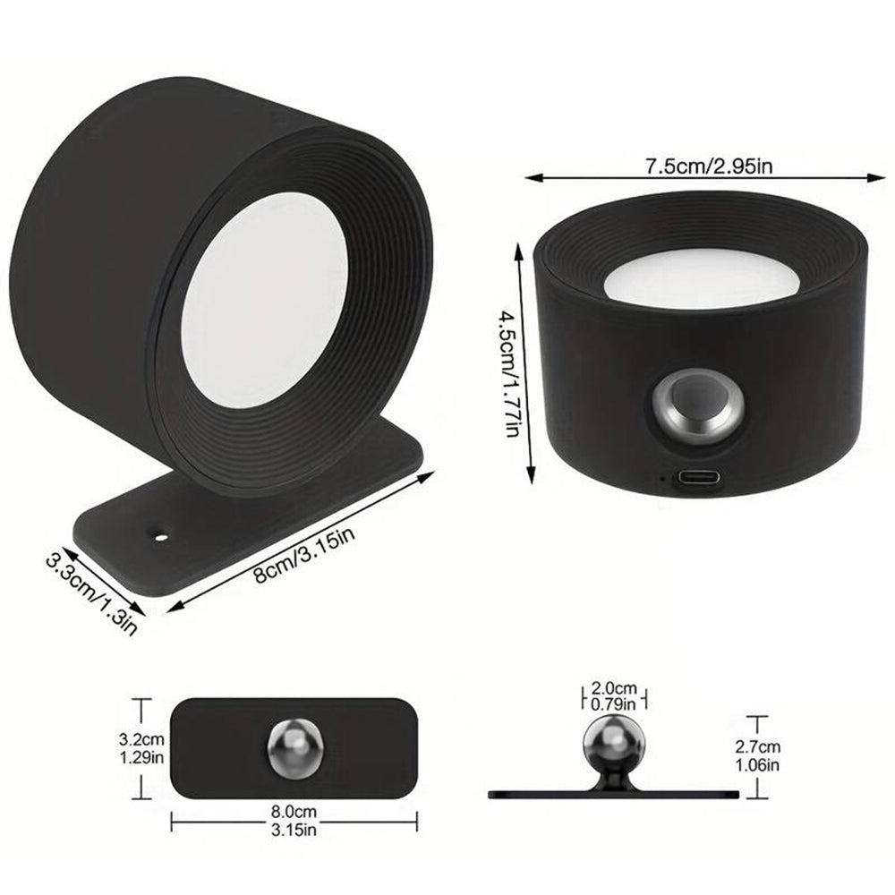 360° Rotatable Dimmable Touch Control Magnetic Ball Light LED Wall Sconce - USB Rechargeable_16